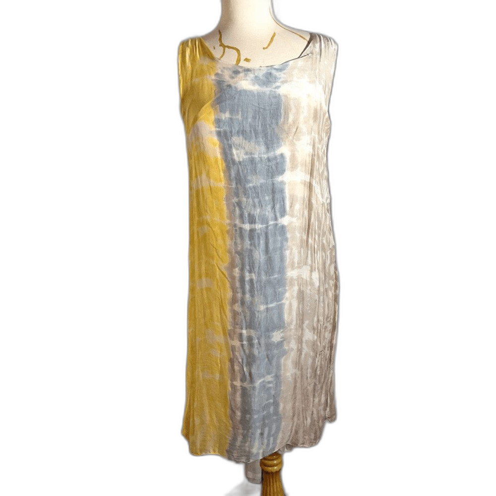 Rosemarine Dress Size L Watercolor Midi Coastal Grandmother Italian Dress